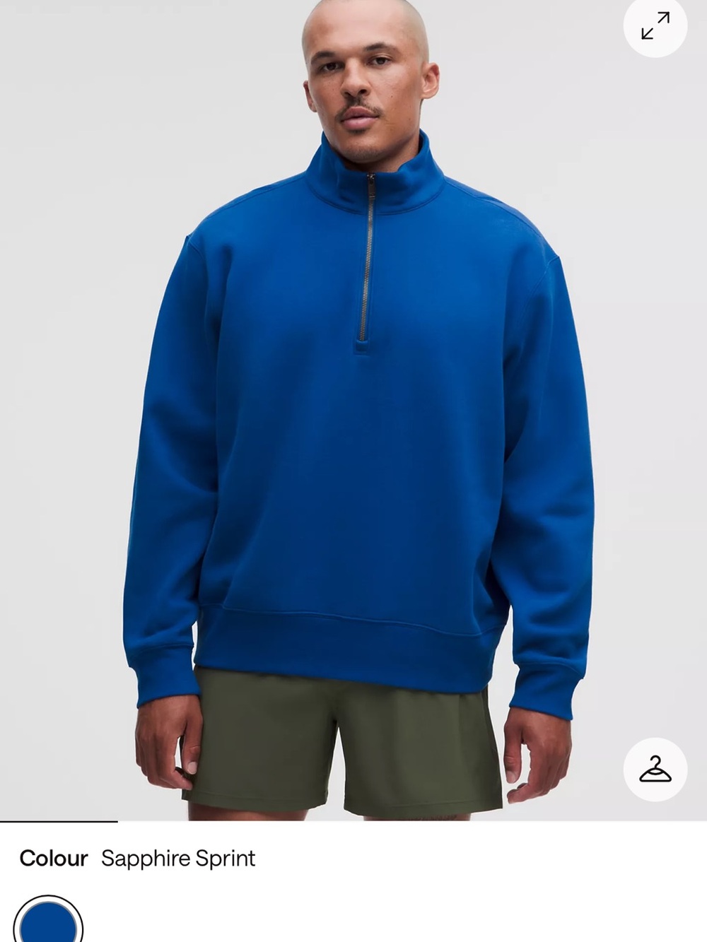 lululemon athletica Men's Zip-Front Pullover in Sapphire Sprint